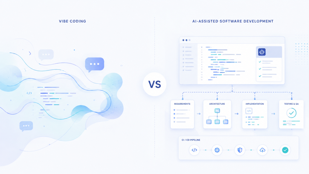 Vibe Coding vs AI-Assisted Software Development in 2026